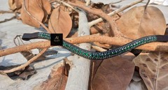 Brown Leather Curved Horse Browband Green Crystal Rhinestone For English Bridle