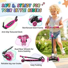 Wefaith Kick Scooter For Kids 3-7 Ages – Light Up 3 Wheel