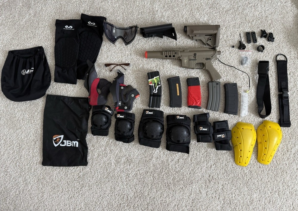 Elite Force CQC M4 Airsoft AEG 6MM Brown Huge Lot And More