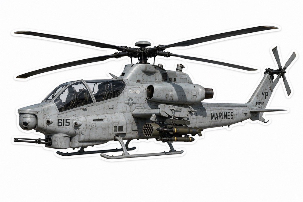 AH-1Z Viper Zulu Cobra Attack Helicopter Die Cut Sticker | Aviation Vinyl Decal