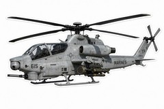 AH-1Z Viper Zulu Cobra Attack Helicopter Die Cut Sticker | Aviation Vinyl Decal