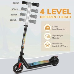 120W Kids Electric Scooter for age 8-12 Adjustable Speed &Height