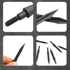 12X Archery Broadheads Arrowheads Hunting Tips Screw Points Crossbow Arrow Shoot