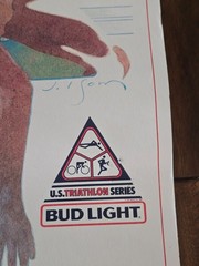 Vintage Bud Light USTS Poster 1982 United States Triathlon Series Los Angeles