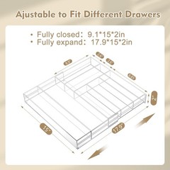 Briwooody 1 Pcs Acrylic Desk Drawer Organizer 9» up to 18» x 15» x 2.1» E…
