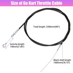 Universal Go Kart Throttle Cable Kit 90 Inch Long 82 Inch Casing 8173 Manco