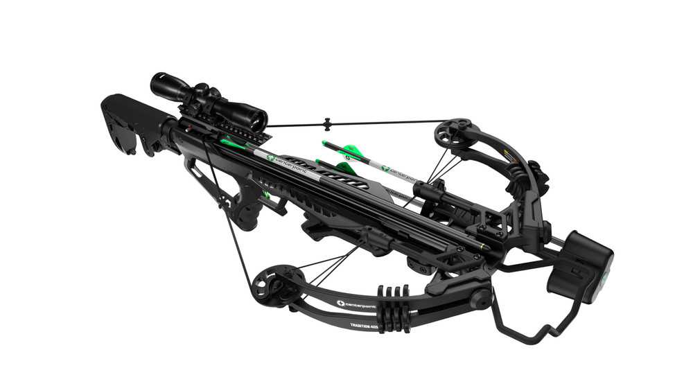 Centerpoint Tradition 405 RTH Crossbow package w/ Crank Broadheads Sling