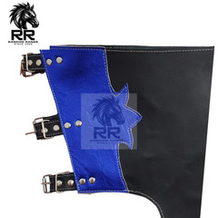 Blue Leather Bull Riding Chaps Western Cowboy Rodeo Gear – Custom Design