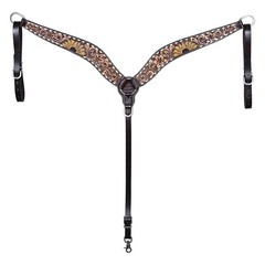 Western Headstall and Breast Collar Set HILASON Tooled Leather Horse Bridle Tack