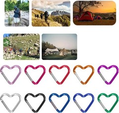 Multi-Color Heart-Shaped Carabiner Clip – Durable Aluminum Gear Attachment