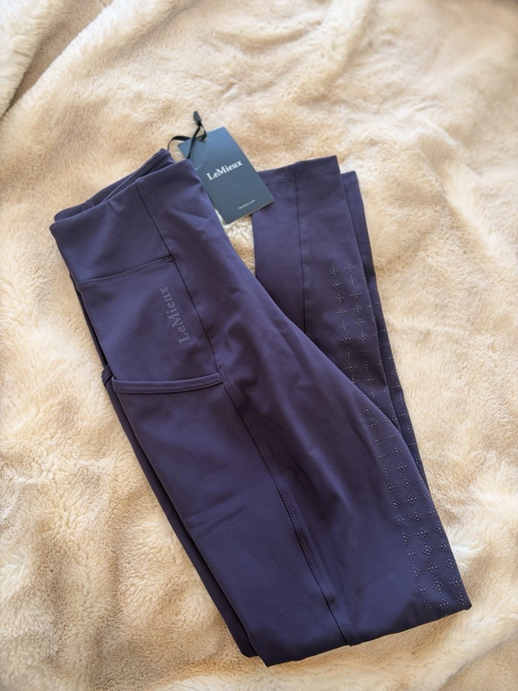 LeMieux Women’s Purple Full Seat Silicone Grip Breeches w/ Pockets UK 8/ US 4