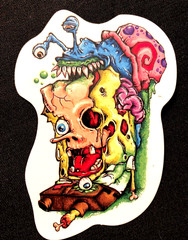 SPONGEBOB STICKER “ITS OVER SPONGE BOB” 2 3/4 X 3 1/2″ GLOSSY