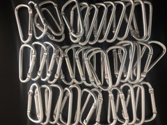 Lot 2″ Silver 50/100 Pcs D Shape Aluminum Carabiner Spring Belt Clip Key Chain