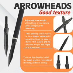 12X Archery Broadheads Arrowheads Hunting Tips Screw Points Crossbow Arrow Shoot