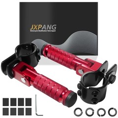 M8 Motorcycle Folding Rearsets Foldable Motorbike Footrest Bicycle Type B Red