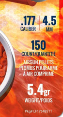 CROSMAN POWERSHOT 150 Count Pointed LEAD FREE 4.5mm .177 Caliber Air Pellets