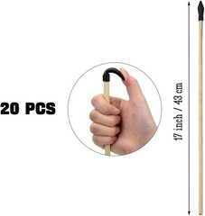 20 Pcs Wooden Arrows Soft Rubber Tips, 17 Inch Handmade Wooden Toy Arrow for