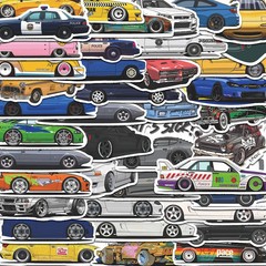 100pcs Retrofit Racing Car Stickers Waterproof Graffiti JDM Decals Skateboard