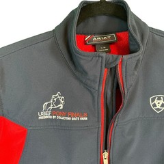 Ariat Jacket Team EQ Softshell USEF Pony Finals Navy Red L Equestrian Zip