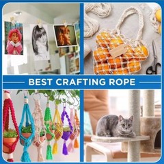 TECEUM Natural Cotton Braided Rope 3/16” Crafting Camping Indoor Outdoor 50ft