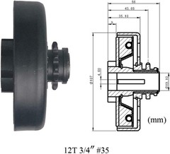 Centrifugal Clutch 3/4″ Bore Chain 12T for GO Kart Mini Bike Engine 3/4 Bar