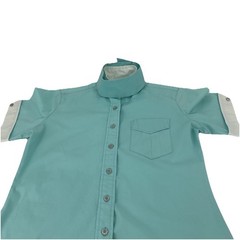 Ovation Womens Teal Equestrian Show Shirt Short Sleeve Cotton Blend Size 8