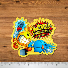 World Industries Vinyl Waterproof 2 Pack 90s Skateboard Stickers 5″ Flamboy