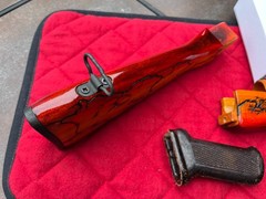 Custom Fractal Burned Romanian ak wood stock set surplus for AGE/GBB airsoft