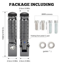 M8 Motorcycle Foot Pegs 90 Degree Foldable Bike Pegs CNC Anti-Skid Titanium