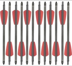12pcs Crossbow Bolts 15″ Carbon Arrows Screw Point Vanes Archery Bow Hunting