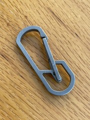 Titanium Carabiner Clip, EDC Keychain, Key Ring, Silver/Grey, 2.55in/65mm Length