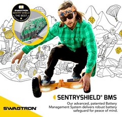 Swagtron T6 Off-Road 10″ Hoverboard 12 Mph Bluetooth 600W 420 lb Weight Limit UL