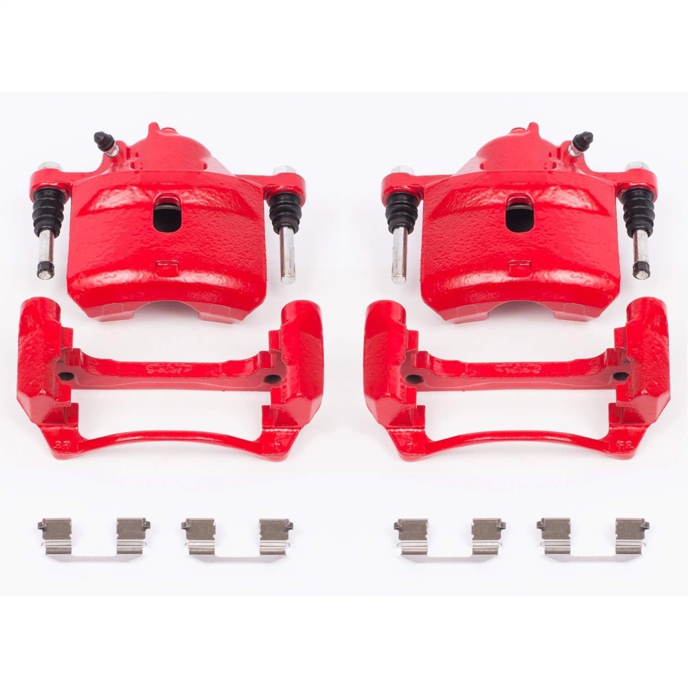 Power Stop Front S2090 Pair of High-Temp Red Powder Coated Calipers For Honda…