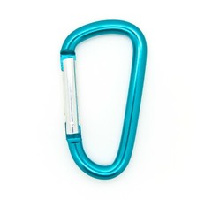 12 pcs 3″ Aluminum Carabiner Spring Belt D Clip Key Chain D Shape Teal Color