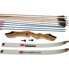 PSE Archery Razorback Takedown Adult Wooden Recurve Bow Set Heritage Series