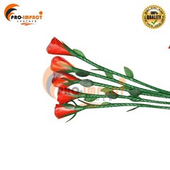 18 Inches Handle 18 Inches Tails Real Leather (Cat-O-Nine Red Rose Exotic Color