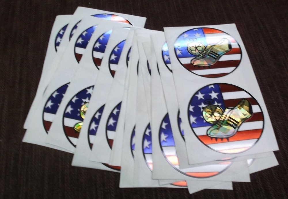 patriotic winged shoe track mylar trophy parts lot of 22