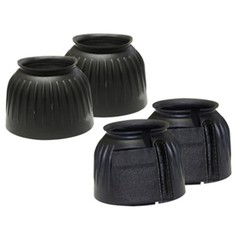 Jacks Ribbed Bell Boots with Hook and Loop Closure-M-Black