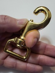 3″ solid brass swivel snap hook 1″ square hole bolt action, clasp clip 10 count