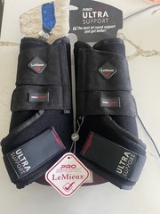 LeMieux Ultra Support Boots Turnout Sports Medicine, Black , Large