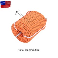 Orange Black 1/2 in ×220′ 48 Stranded Braided Rope Breaking Strength 5174 Pounds