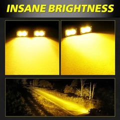 LED Pods, 3 Inch Flood CREE LED Fog Lights 40W Small Driving Flood Beam Amber
