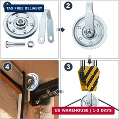 8 Pieces Heavy Duty Garage Door Pulley 3 INCH 200LB Sheave Pulleys Garage Pulley