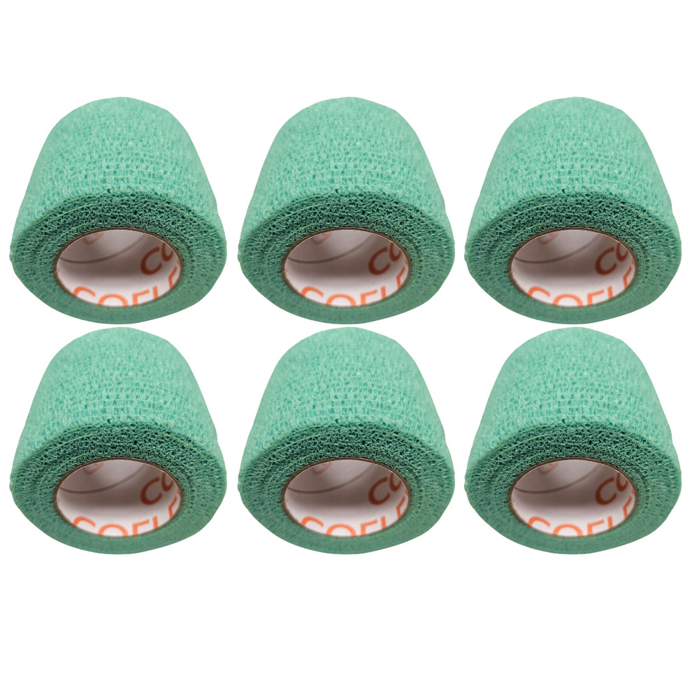 6PK Self Adhesive Wrap Horse Pony Wound Bandage 2″ x 5yds Green NEW