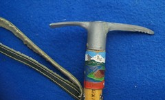 Vintage Miniature Swiss Mountaineering Souvenir Ice Axe Pick ‘Interlaken’ Badges