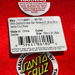 Santa Cruz, Mike Conroy, Crystal Ball, Reissue Skateboard Deck, Red, NIS