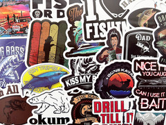 100 Fish Fishing Stickers Pack For Tackle Box Fishermen Dads Car Boat