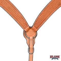 RK HILASON Western Genuine Leather Horse V Shaped Breast Collar Oiled Tan
