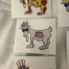 GOAT USA Sticker Lot of 8 Rare Vinyl Goat Decals Patriotic Pizza 250 USA