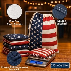 Regulation Cornhole Bean Bags: Professional American Flag Patriotic Outdoor B…